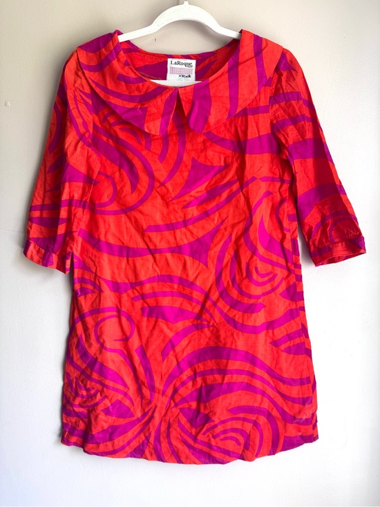 LaRoque Dresses & Skirts - LaRoque for Belk Pink Orange Shawl Collar Dress Peter Pan Collar 50s 50s Retro 6